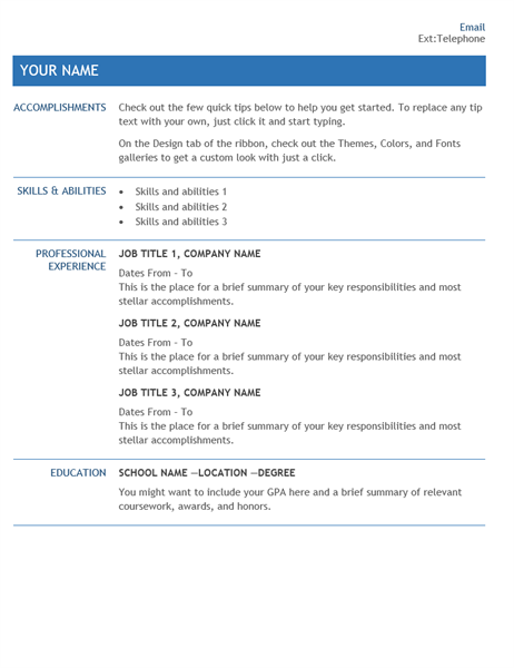 Internal Transfer Resume Template | FreeTemplatesPro